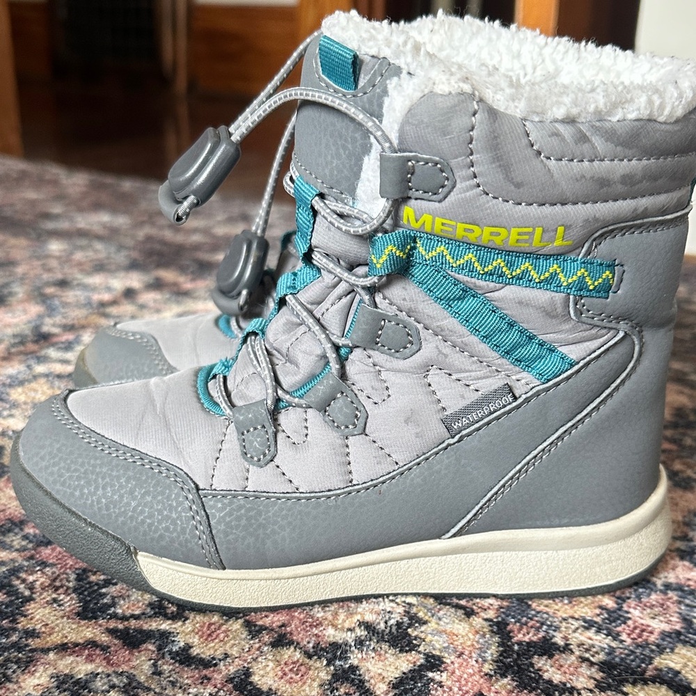 Merrell Kids Gray and Teal Winter Boots